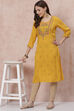 Mustard LIVA Straight Kurta image number 5